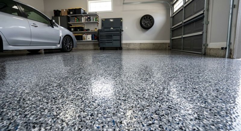 Speckled Garage Floor Painting in Charlotte, NC